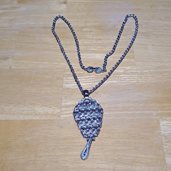 Monet Jewelry - Monet Silver-Tone Textured Drop Pendant Necklace